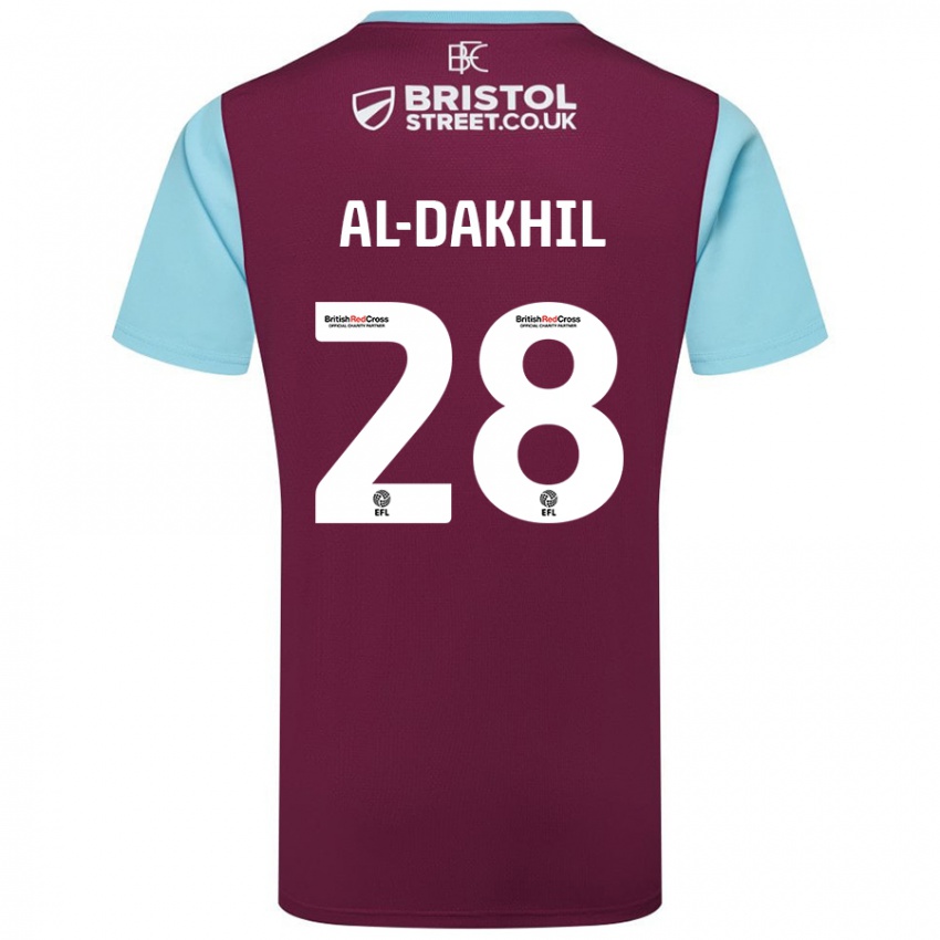 Hombre Camiseta Ameen Al-Dakhil #28 Borgoña Azul Cielo 1ª Equipación 2024/25 La Camisa Argentina