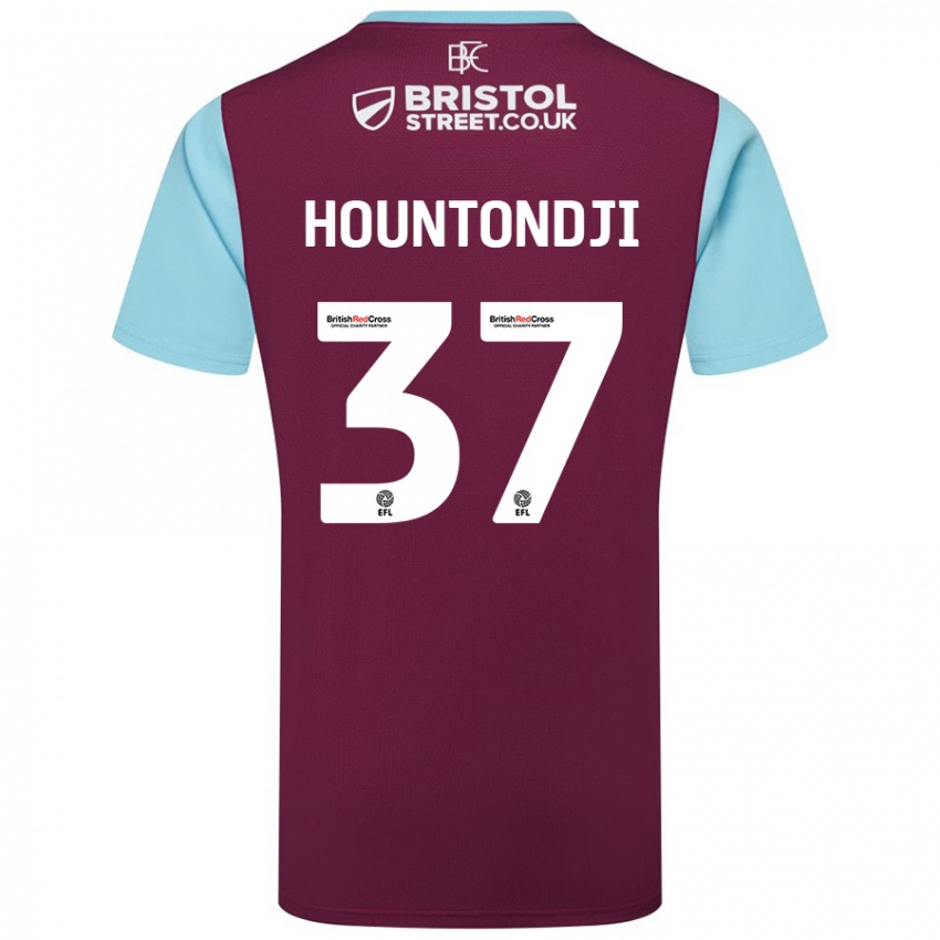 Hombre Camiseta Andreas Hountondji #37 Borgoña Azul Cielo 1ª Equipación 2024/25 La Camisa Argentina