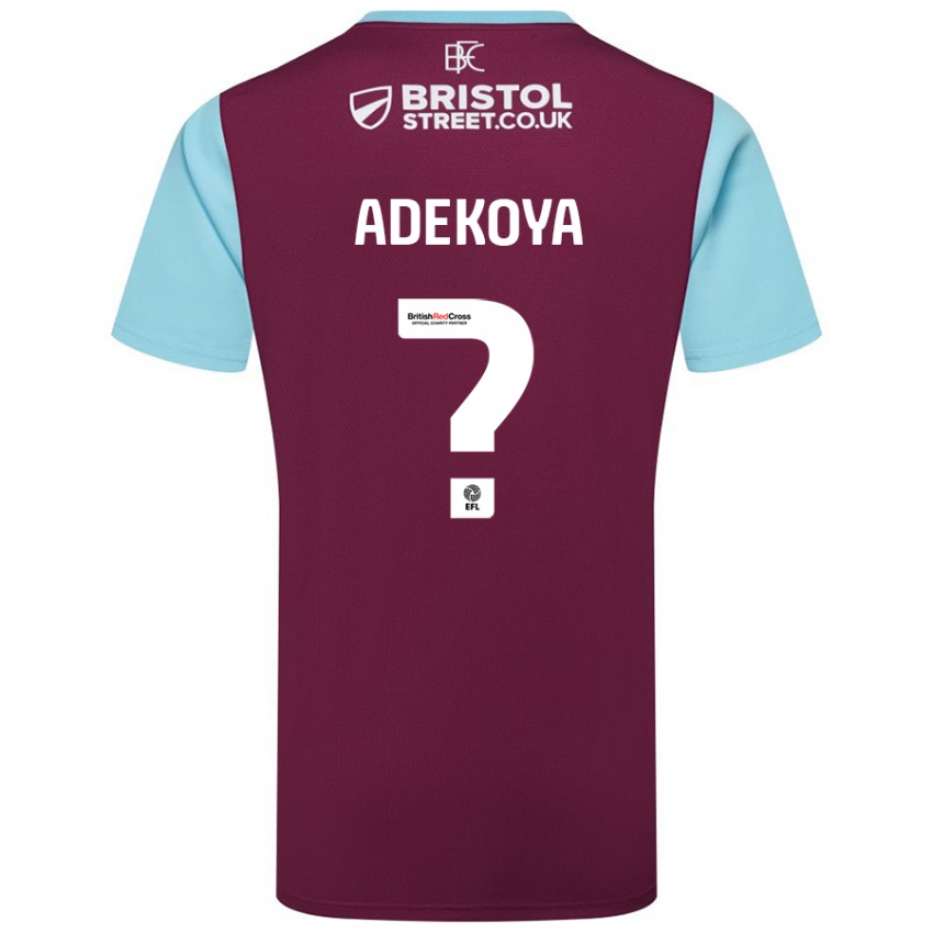 Hombre Camiseta Noah Adekoya #0 Borgoña Azul Cielo 1ª Equipación 2024/25 La Camisa Argentina