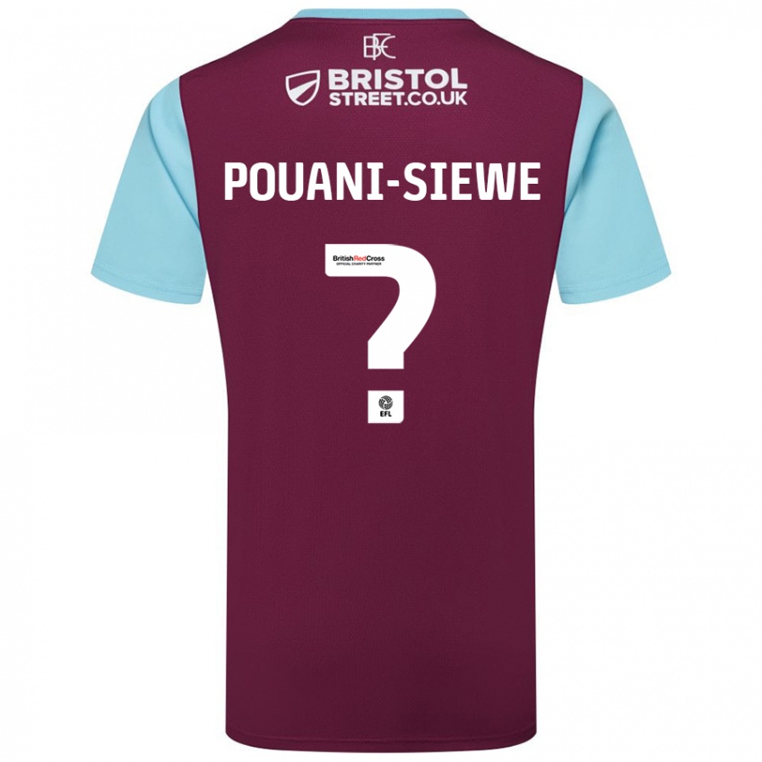 Hombre Camiseta Brandon Pouani-Siewe #0 Borgoña Azul Cielo 1ª Equipación 2024/25 La Camisa Argentina