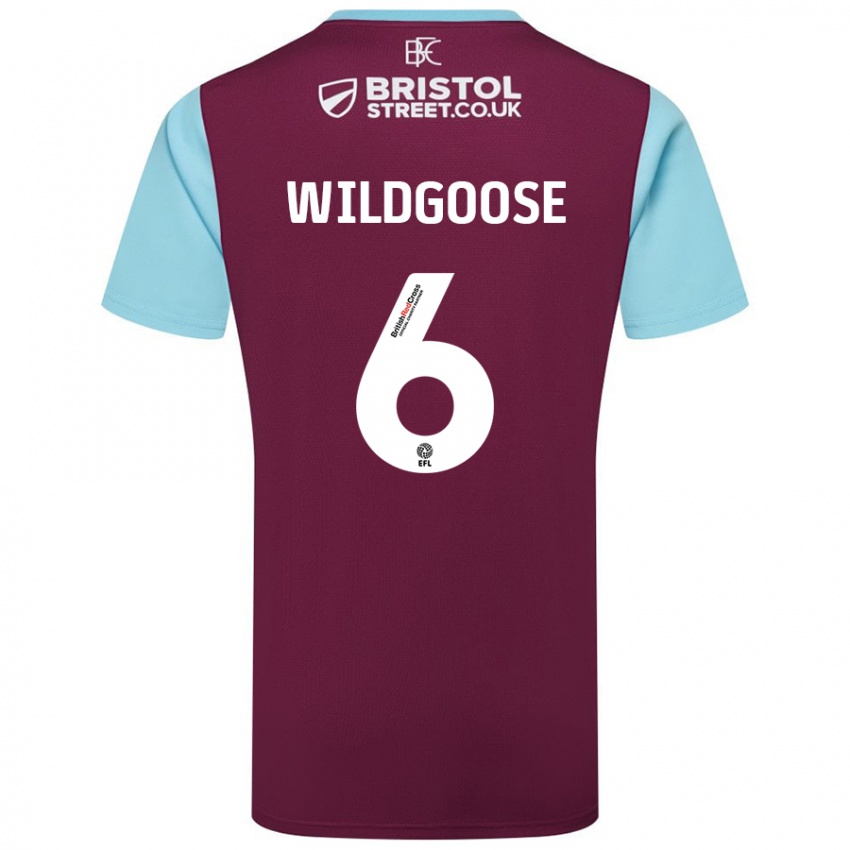 Hombre Camiseta Mikayla Wildgoose #6 Borgoña Azul Cielo 1ª Equipación 2024/25 La Camisa Argentina