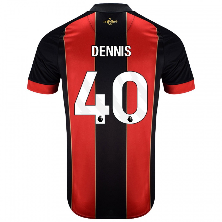 Hombre Camiseta Will Dennis #40 Rojo Negro 1ª Equipación 2024/25 La Camisa Argentina