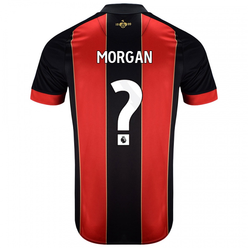 Hombre Camiseta Ollie Morgan #0 Rojo Negro 1ª Equipación 2024/25 La Camisa Argentina