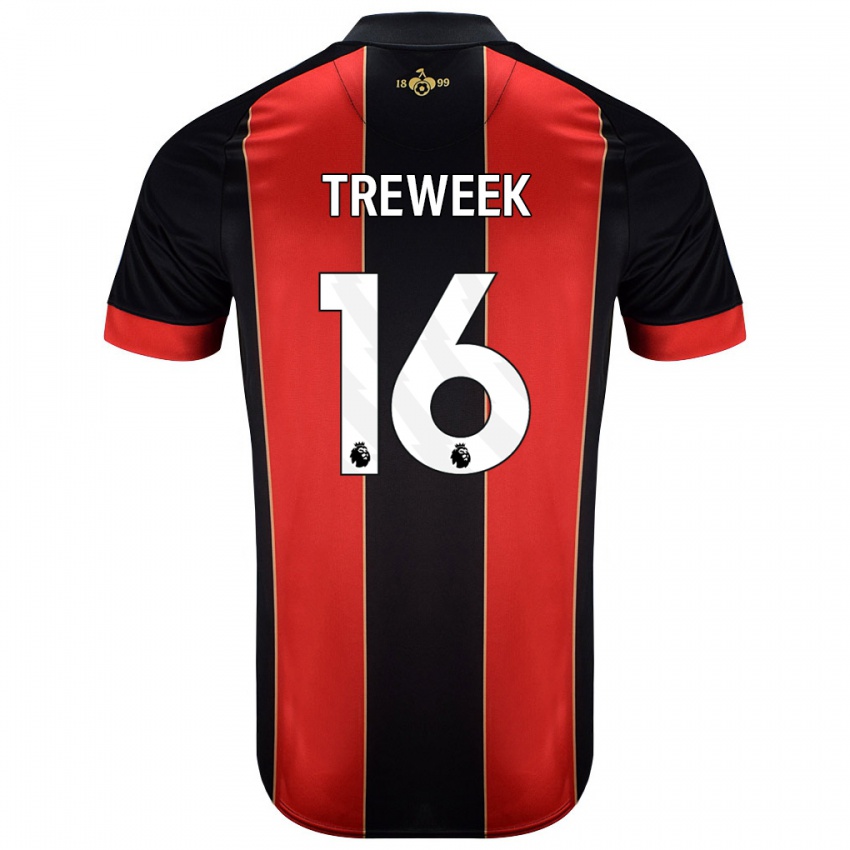 Hombre Camiseta Jess Treweek #16 Rojo Negro 1ª Equipación 2024/25 La Camisa Argentina