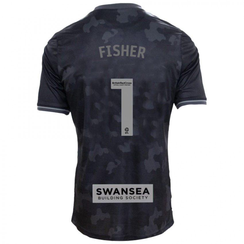 Hombre Camiseta Andy Fisher #1 Negro 2ª Equipación 2024/25 La Camisa Argentina