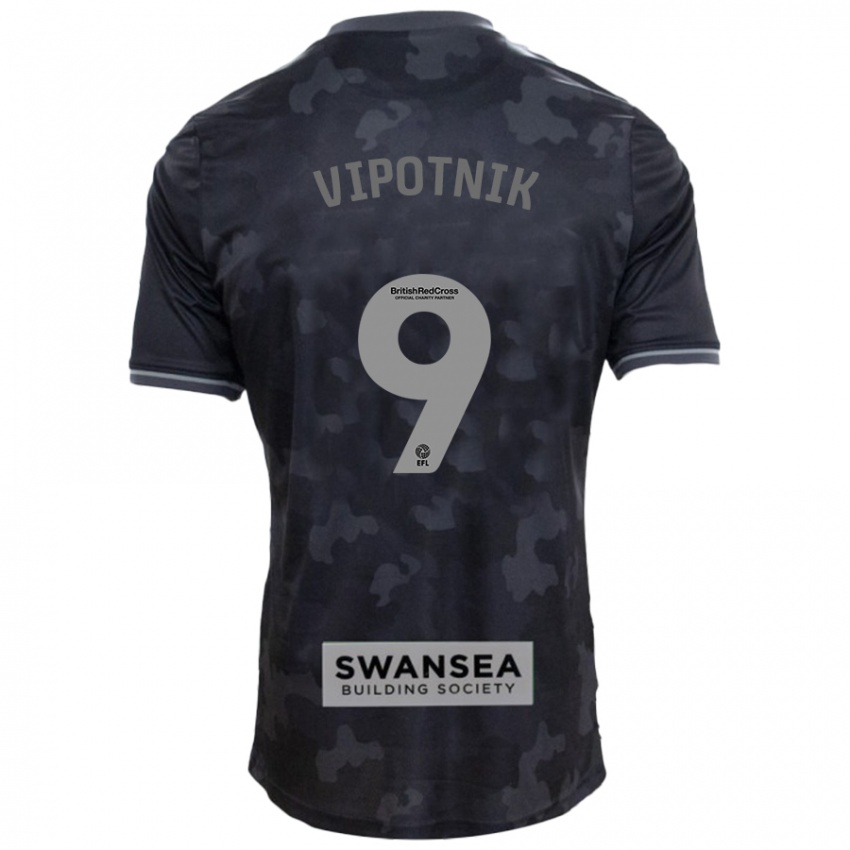 Hombre Camiseta Zan Vipotnik #9 Negro 2ª Equipación 2024/25 La Camisa Argentina