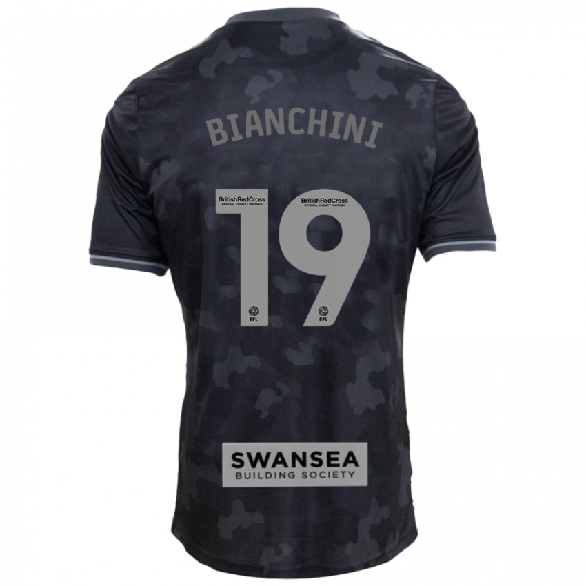 Hombre Camiseta Florian Bianchini #19 Negro 2ª Equipación 2024/25 La Camisa Argentina