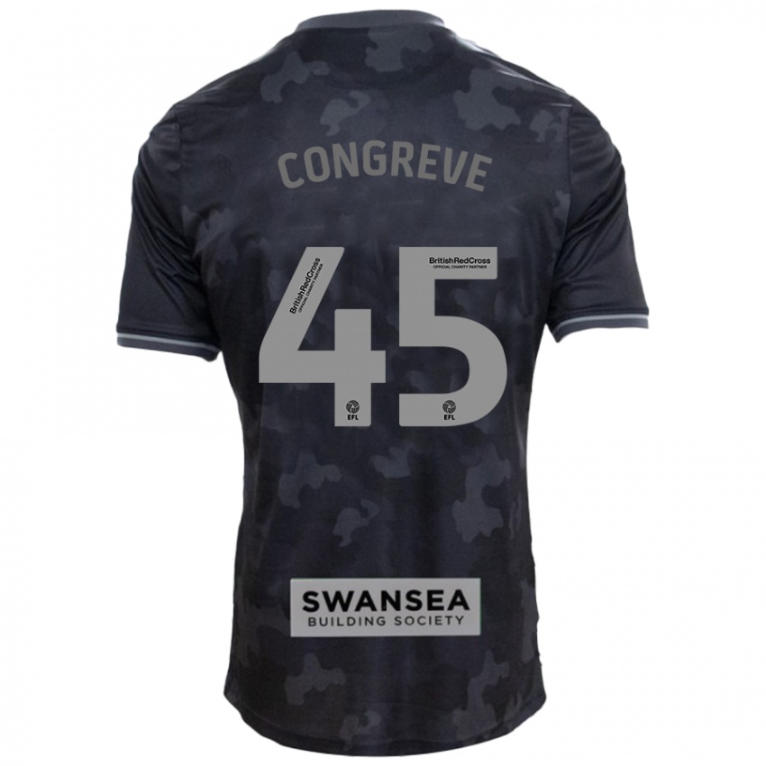 Hombre Camiseta Cameron Congreve #45 Negro 2ª Equipación 2024/25 La Camisa Argentina