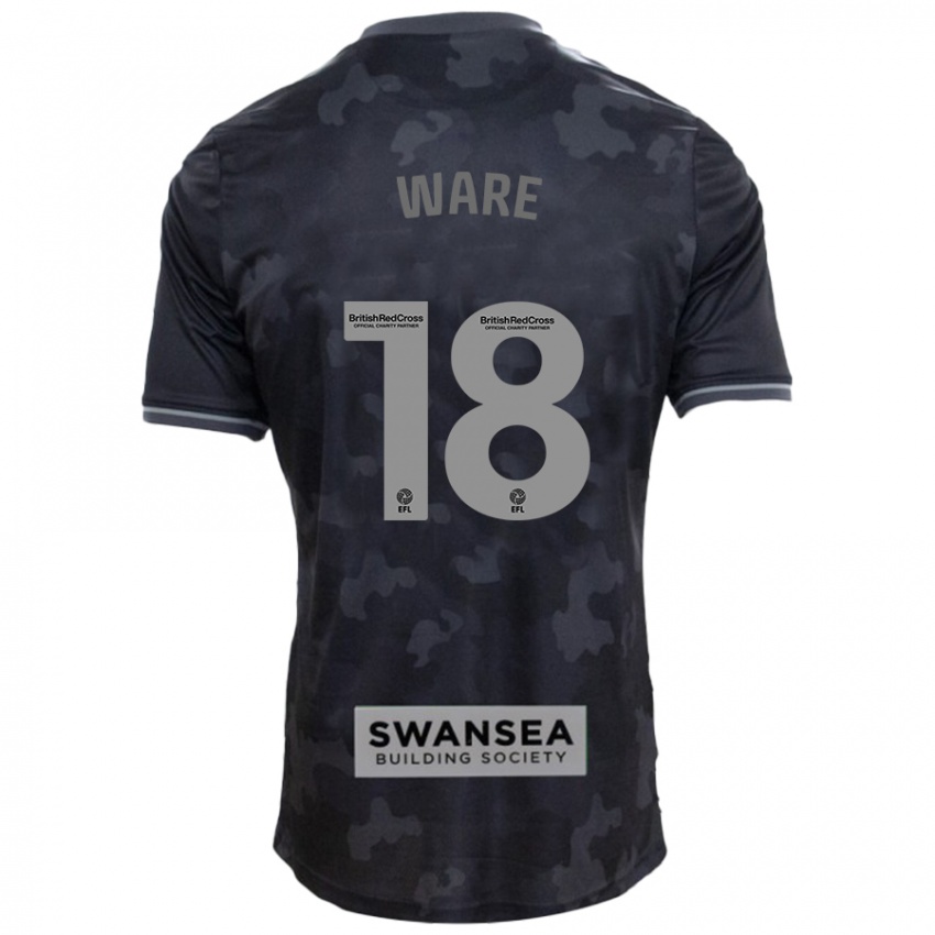 Hombre Camiseta Phoebe Ware #18 Negro 2ª Equipación 2024/25 La Camisa Argentina