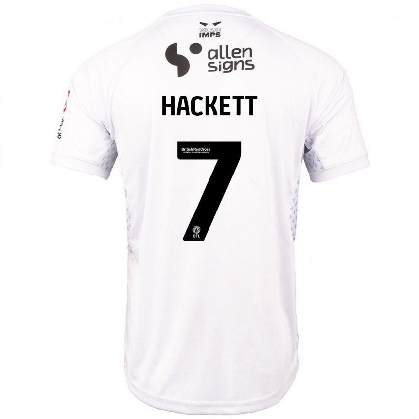 Hombre Camiseta Reeco Hackett #7 Rojo Blanco 2ª Equipación 2024/25 La Camisa Argentina