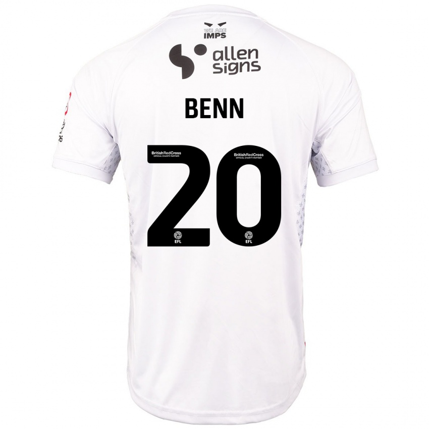 Hombre Camiseta Jay Benn #20 Rojo Blanco 2ª Equipación 2024/25 La Camisa Argentina