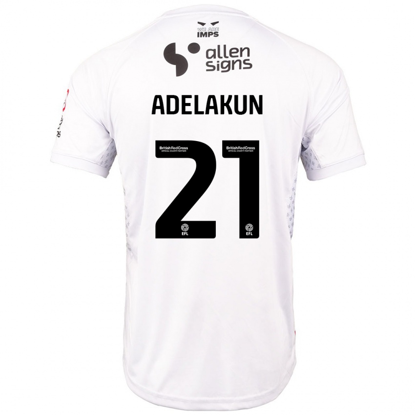 Hombre Camiseta Hakeeb Adelakun #21 Rojo Blanco 2ª Equipación 2024/25 La Camisa Argentina