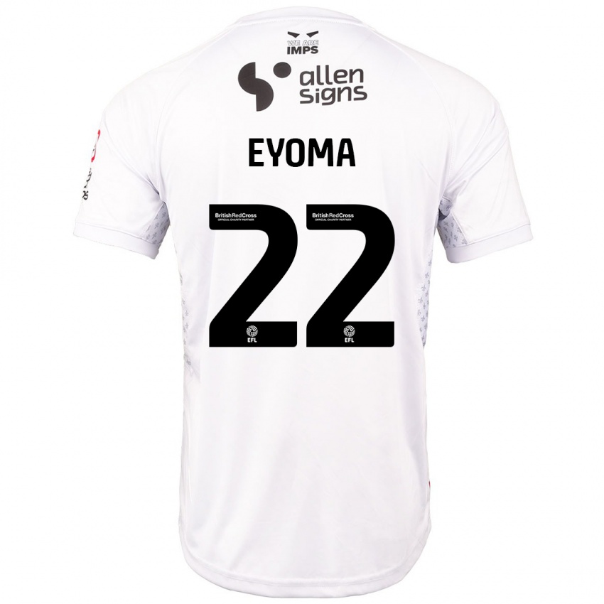 Hombre Camiseta Timothy Eyoma #22 Rojo Blanco 2ª Equipación 2024/25 La Camisa Argentina