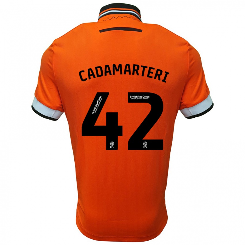 Hombre Camiseta Bailey Cadamarteri #42 Naranja Blanco 2ª Equipación 2024/25 La Camisa Argentina