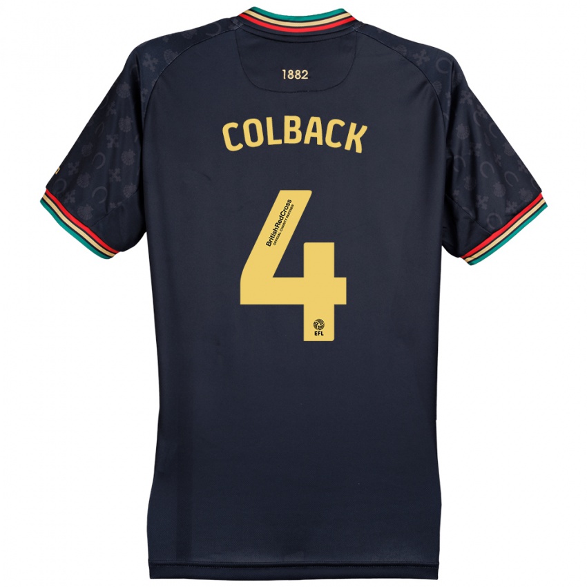 Hombre Camiseta Jack Colback #4 Azul Marino Oscuro 2ª Equipación 2024/25 La Camisa Argentina