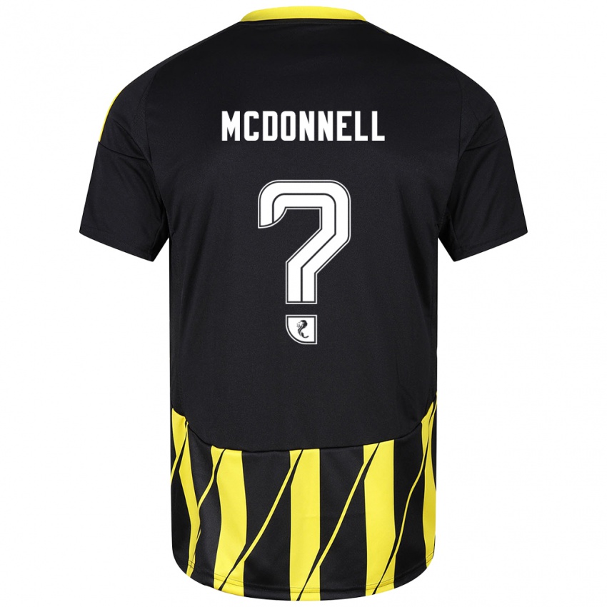 Hombre Camiseta Noah Mcdonnell #0 Negro Amarillo 2ª Equipación 2024/25 La Camisa Argentina