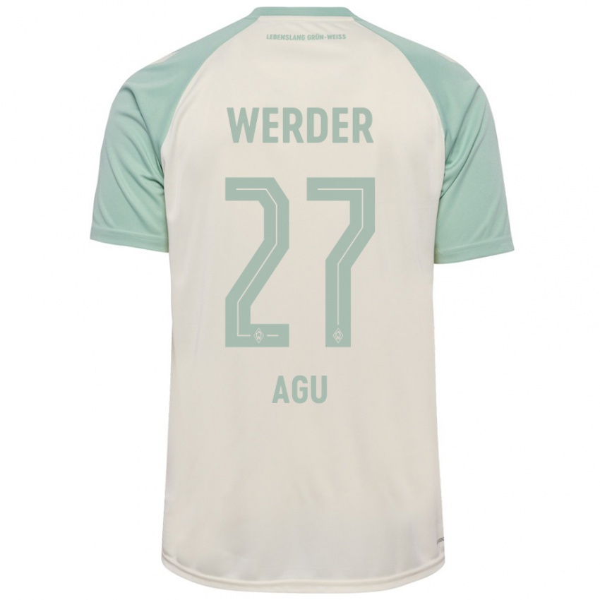 Hombre Camiseta Felix Agu #27 Blanquecino Verde Claro 2ª Equipación 2024/25 La Camisa Argentina