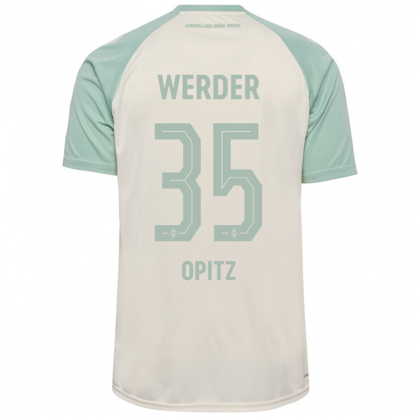 Hombre Camiseta Leon Opitz #35 Blanquecino Verde Claro 2ª Equipación 2024/25 La Camisa Argentina