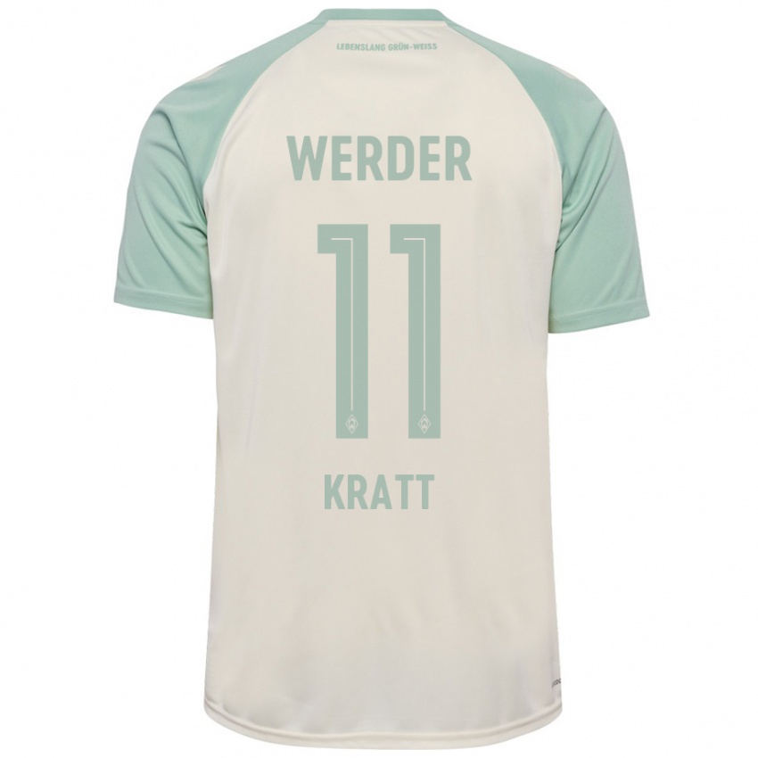 Hombre Camiseta Ronan Kratt #11 Blanquecino Verde Claro 2ª Equipación 2024/25 La Camisa Argentina