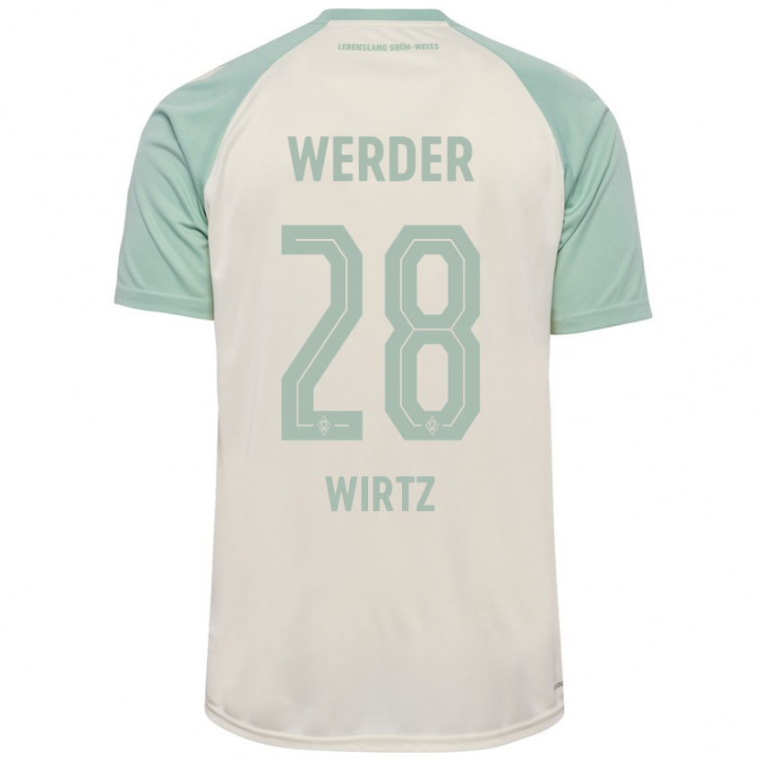 Hombre Camiseta Juliane Wirtz #28 Blanquecino Verde Claro 2ª Equipación 2024/25 La Camisa Argentina