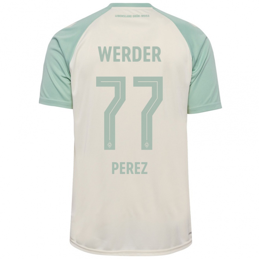 Hombre Camiseta Catalina Pérez Jaramillo #77 Blanquecino Verde Claro 2ª Equipación 2024/25 La Camisa Argentina