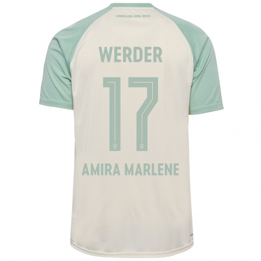 Hombre Camiseta Amira Marlene Dahl #17 Blanquecino Verde Claro 2ª Equipación 2024/25 La Camisa Argentina