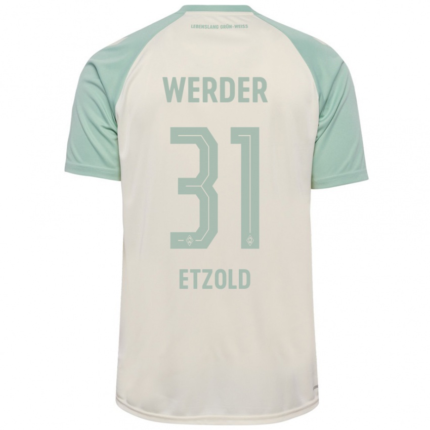 Hombre Camiseta Hannah Etzold #31 Blanquecino Verde Claro 2ª Equipación 2024/25 La Camisa Argentina