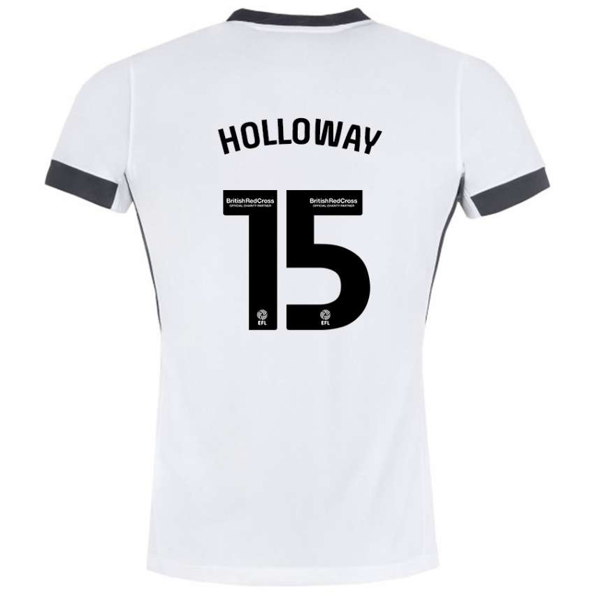 Hombre Camiseta Rebecca Holloway #15 Blanco Negro 2ª Equipación 2024/25 La Camisa Argentina