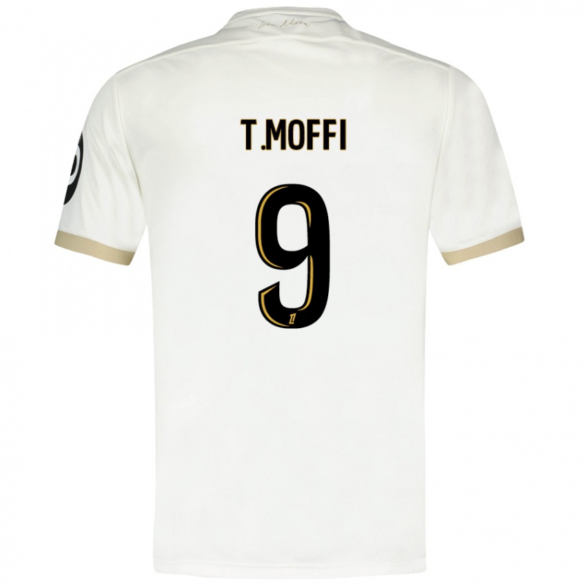 Hombre Camiseta Terem Moffi #9 Blanco Dorado 2ª Equipación 2024/25 La Camisa Argentina