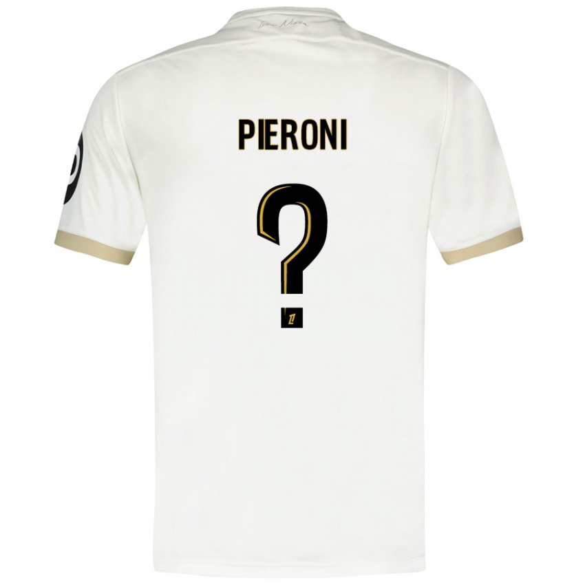 Hombre Camiseta Dorian Pieroni #0 Blanco Dorado 2ª Equipación 2024/25 La Camisa Argentina