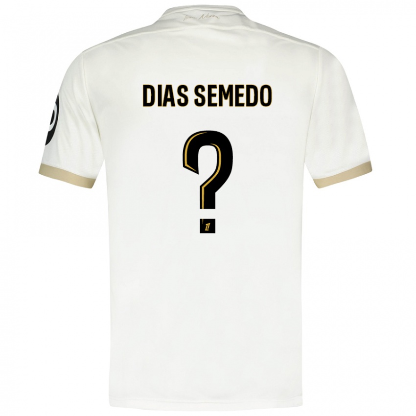 Hombre Camiseta Samuel Dias Semedo #0 Blanco Dorado 2ª Equipación 2024/25 La Camisa Argentina