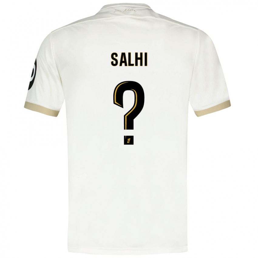 Hombre Camiseta Iliesse Salhi #0 Blanco Dorado 2ª Equipación 2024/25 La Camisa Argentina