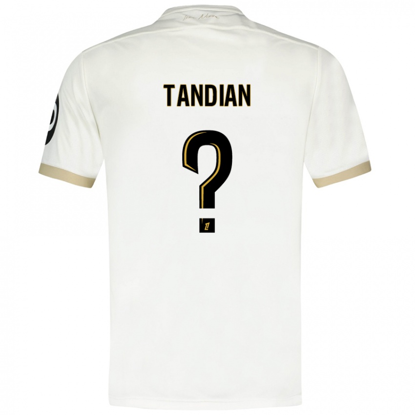 Hombre Camiseta Elage Tandian #0 Blanco Dorado 2ª Equipación 2024/25 La Camisa Argentina