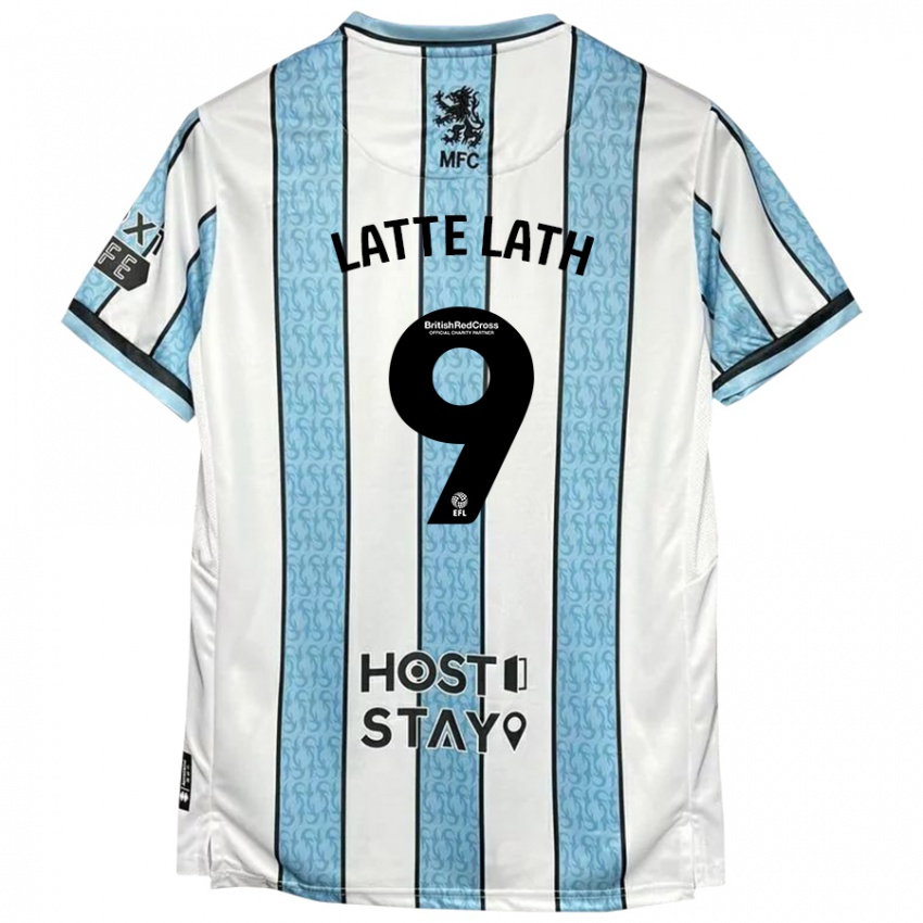 Hombre Camiseta Emmanuel Latte Lath #9 Blanco Azul 2ª Equipación 2024/25 La Camisa Argentina