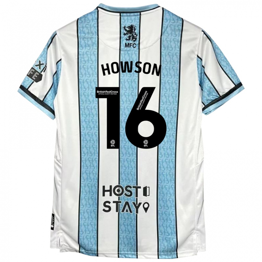 Hombre Camiseta Jonathan Howson #16 Blanco Azul 2ª Equipación 2024/25 La Camisa Argentina