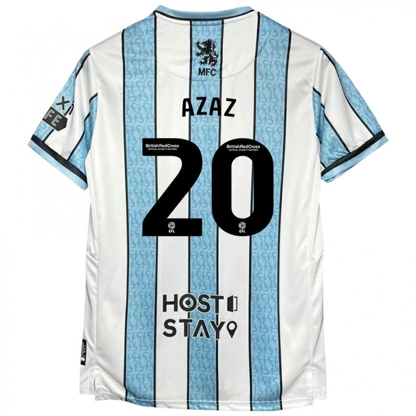 Hombre Camiseta Finn Azaz #20 Blanco Azul 2ª Equipación 2024/25 La Camisa Argentina