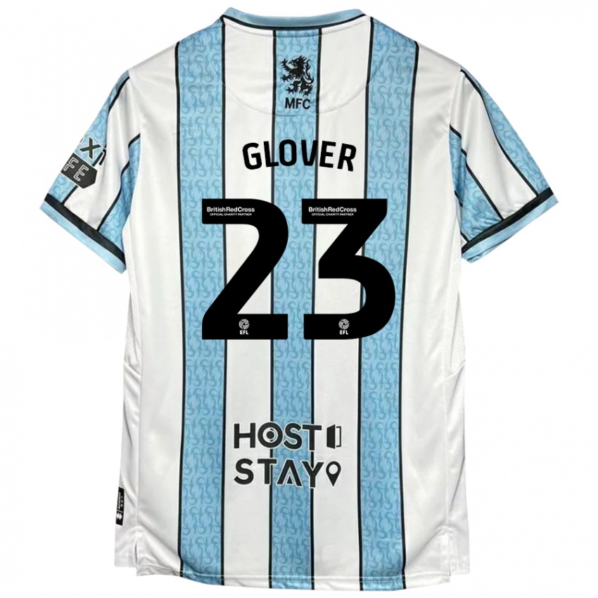 Hombre Camiseta Tom Glover #23 Blanco Azul 2ª Equipación 2024/25 La Camisa Argentina