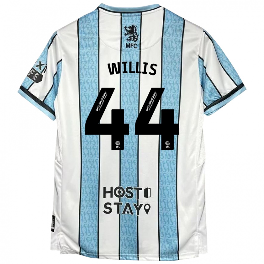 Hombre Camiseta Pharrell Willis #44 Blanco Azul 2ª Equipación 2024/25 La Camisa Argentina