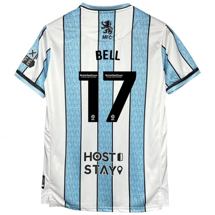 Hombre Camiseta Millie Bell #17 Blanco Azul 2ª Equipación 2024/25 La Camisa Argentina