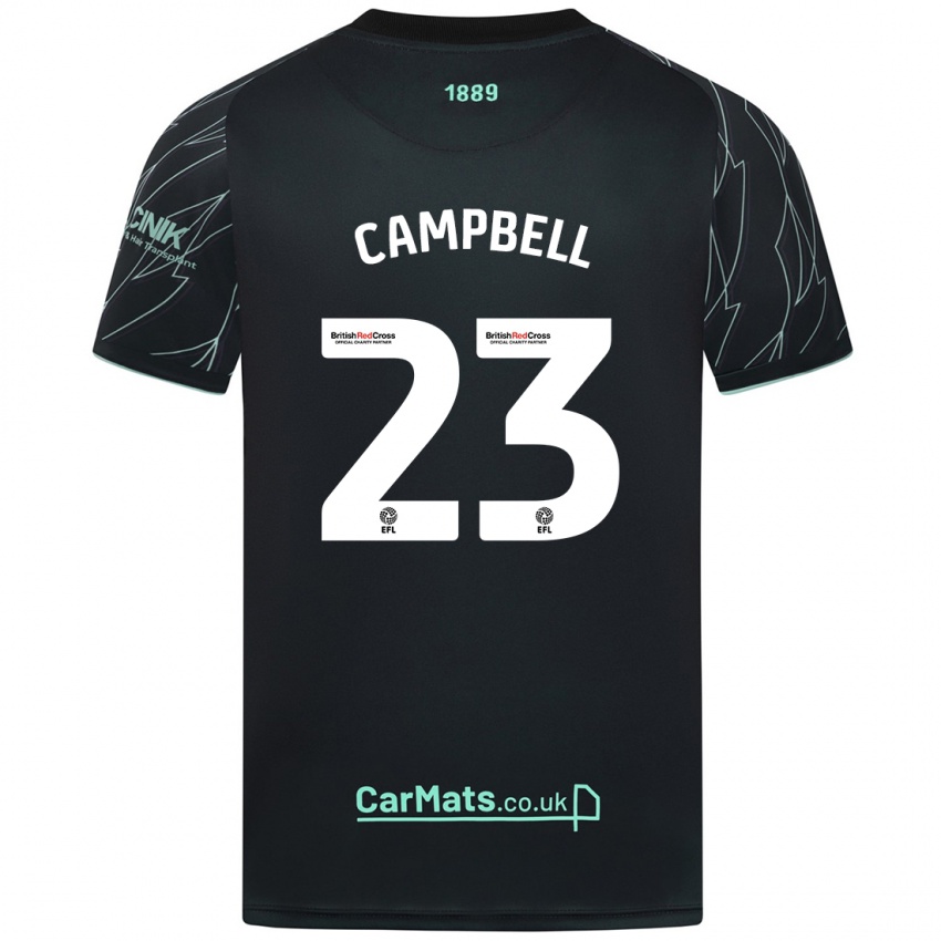 Hombre Camiseta Tyrese Campbell #23 Negro Verde 2ª Equipación 2024/25 La Camisa Argentina