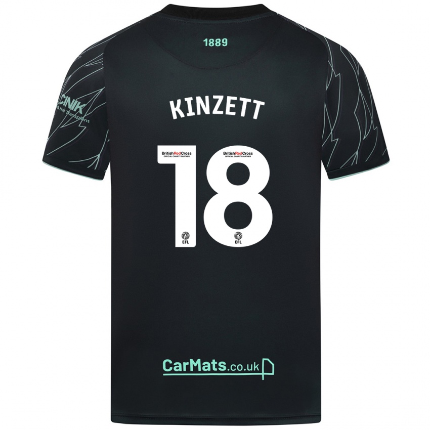 Hombre Camiseta Ella Kinzett #18 Negro Verde 2ª Equipación 2024/25 La Camisa Argentina