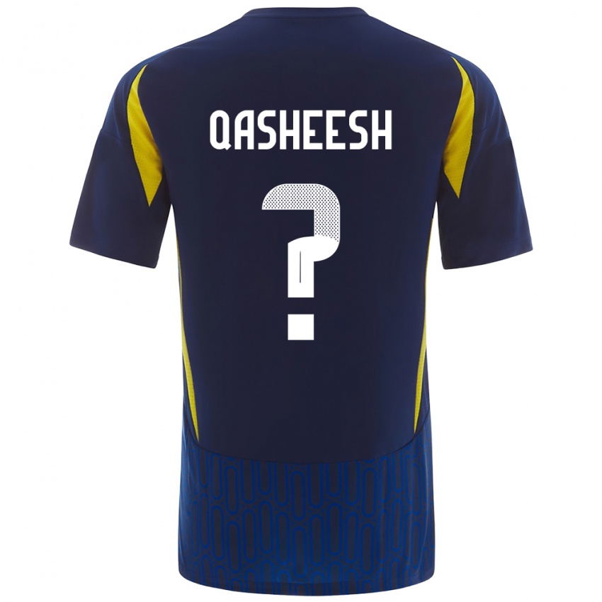 Hombre Camiseta Majed Qasheesh #0 Azul Amarillo 2ª Equipación 2024/25 La Camisa Argentina