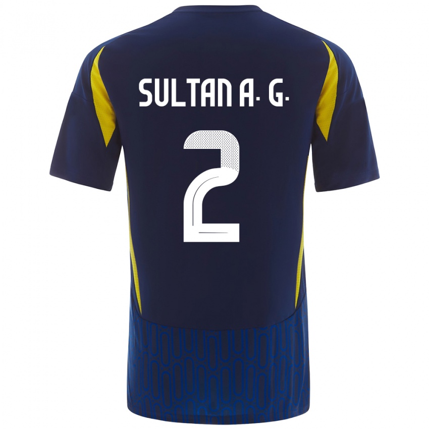 Hombre Camiseta Sultan Al-Ghannam #2 Azul Amarillo 2ª Equipación 2024/25 La Camisa Argentina