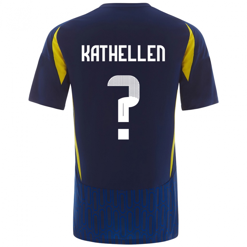 Hombre Camiseta Kathellen #0 Azul Amarillo 2ª Equipación 2024/25 La Camisa Argentina