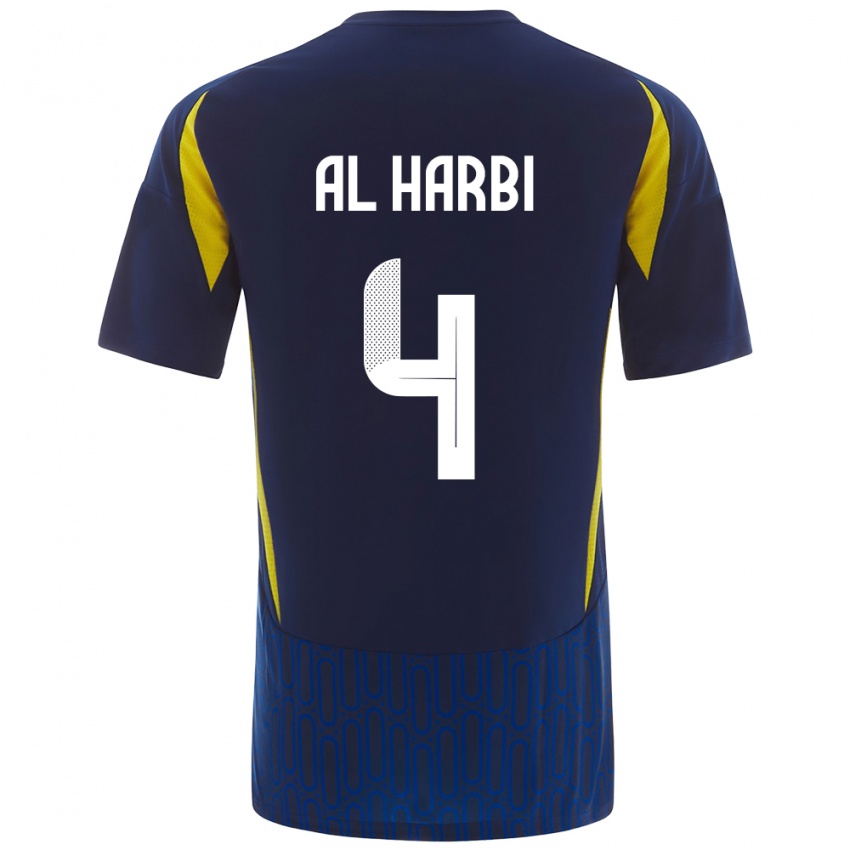 Hombre Camiseta Fay Al-Harbi #4 Azul Amarillo 2ª Equipación 2024/25 La Camisa Argentina