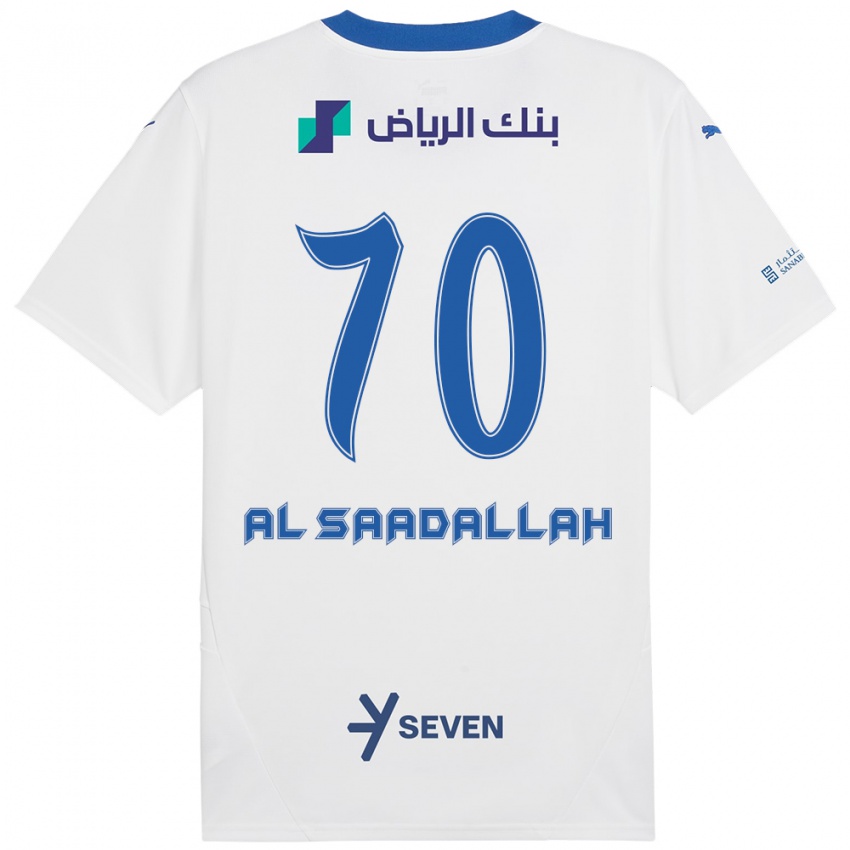 Hombre Camiseta Hessa Al-Saadallah #70 Blanco Azul 2ª Equipación 2024/25 La Camisa Argentina