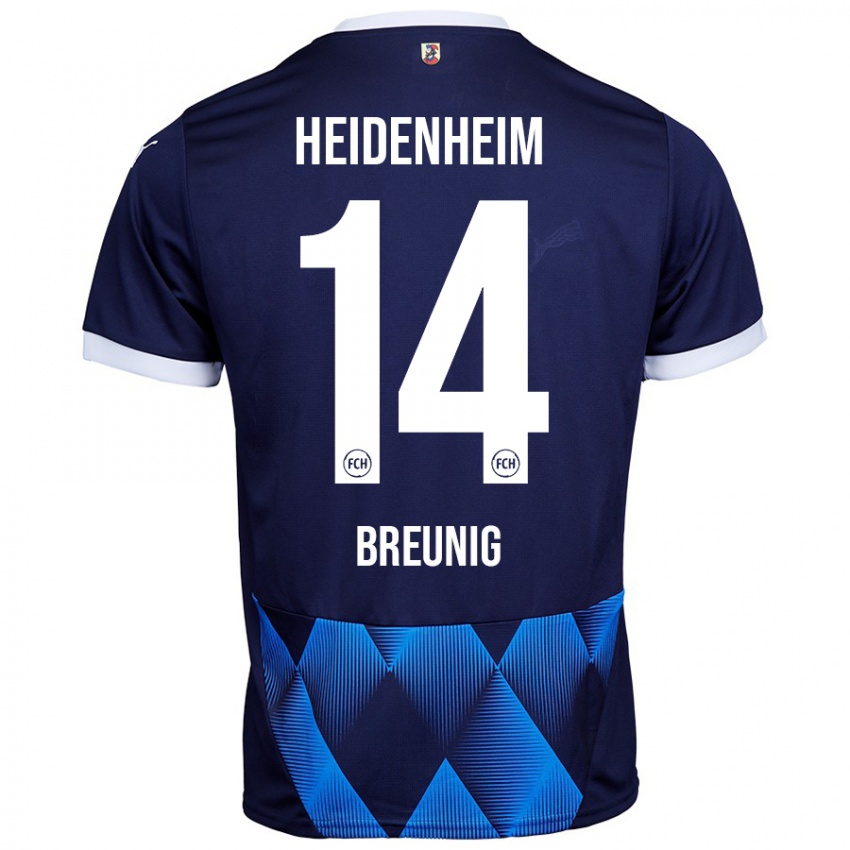 Hombre Camiseta Maximilian Breunig #14 Azul Marino Oscuro 2ª Equipación 2024/25 La Camisa Argentina