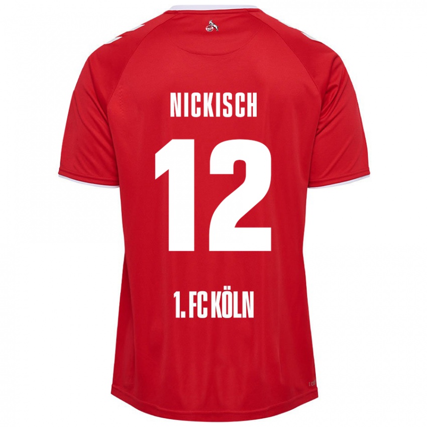 Hombre Camiseta Jonas Nickisch #12 Rojo Blanco 2ª Equipación 2024/25 La Camisa Argentina