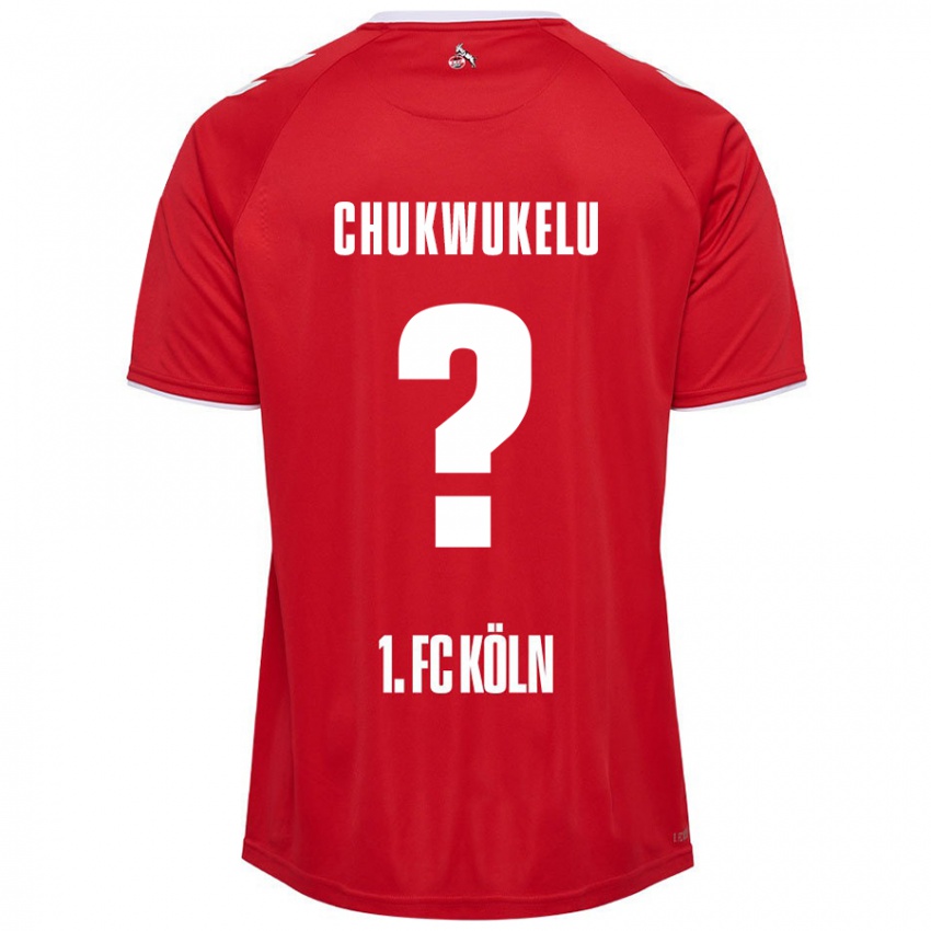 Hombre Camiseta Chinedu Chukwukelu #0 Rojo Blanco 2ª Equipación 2024/25 La Camisa Argentina