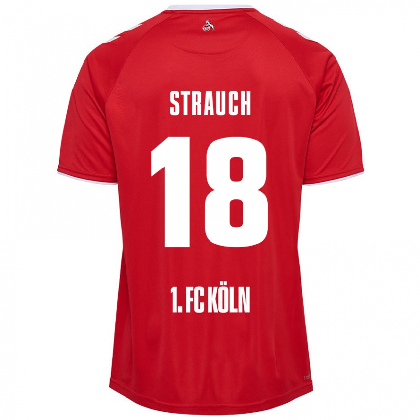 Hombre Camiseta Georg Strauch #18 Rojo Blanco 2ª Equipación 2024/25 La Camisa Argentina